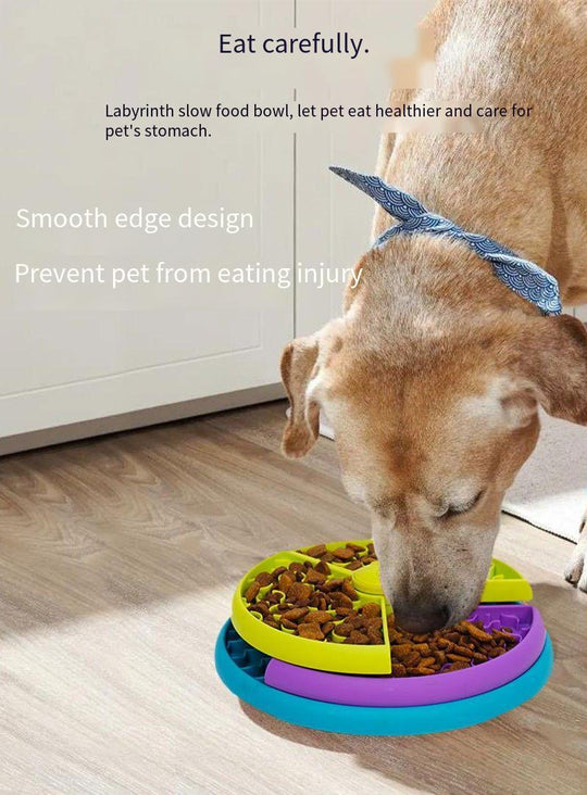 Slow Food Bowl Anti Choking Cat Bowl Dog Basin Puzzle Feeder