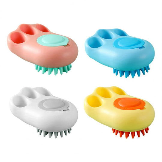 Durable Cat Paw Bath Brush Fine Foaming Labor-saving Cartoon Shape Pet Dog Cat Pet Hair Grooming Brush Reusable Dog Hair Comb Pet Products